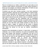 IMPORTANCIA DE LA LECTURA EN EL NIVEL UNIVERSITARIO