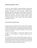 GENERALIDADES SOBRE EL CANCER