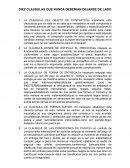 DIEZ CLAUSULAS QUE NUNCA DEBERIAN DEJARSE DE LADO.