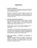 PREGUNTAS ¿QUE ES LA PSICOLOGÍA?