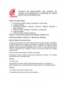 COLEGIO DE BACHILLERES DEL ESTADO DE OAXACA ACTIVIDADES DE LA MATERIA DE TEMAS SELECTOS DE MATEMÁTICAS.