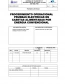 PRUEBAS ELECTRICAS EN CASETAS ALIMENTADAS POR ENERGIA CONVENCIONAL