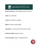 Teorías de la personalidad.Reporte de lectura.