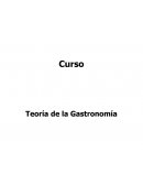 Teoría de la Gastronomía.