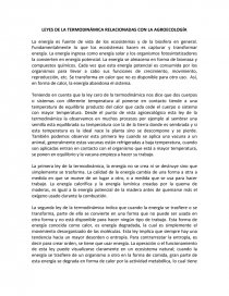 LAS LEYES DE LA TERMODINÁMICA RELACIONADAS CON LA AGROECOLOGÍA.. Página 1