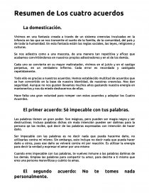Resumen De Los Cuatro Acuerdos La Domesticacion Resumenes Santiago Becerra Carrillo