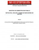 RETOS EN EL ANALISIS Y DISEÑO DE INDICADORES DE GESTION.