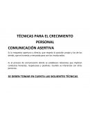 TÉCNICAS PARA EL CRECIMIENTO PERSONAL