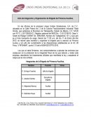 Acta de Integración y Organización de Brigada de Primeros Auxilios.