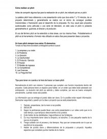 Cómo realizar un pitch. Página 1