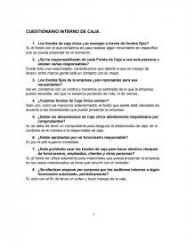 CUESTIONARIO INTERNO DE CAJA.. Página 1