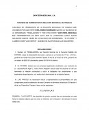 ZAPATERÍA MEXICANA , S.A. CONVENIO DE TERMINACIÓN DE RELACIÓN INDIVIDUAL DE TRABAJO