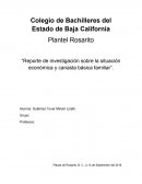 “Reporte de investigación sobre la situación económica y canasta básica familiar”..