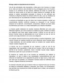 Ensayo sobre la importancia de la lectura.