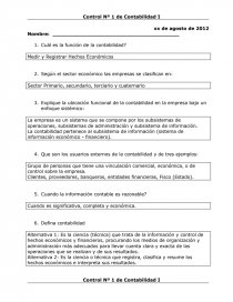 Explique la ubicación funcional de la contabilidad en la empresa bajo un enfoque sistémico.. Página 1