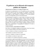 Gobierno en la eficiencia del transporte.