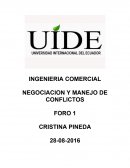 INGENIERIA COMERCIAL NEGOCIACION Y MANEJO DE CONFLICTOS