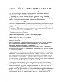TRABAJO PRÁCTICO: ADMINISTRACION DE EMPRESA. Página 1