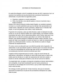 INFORME DE PROGRAMACION. Página 1
