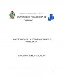 La importancia de la lecto - escritura en el preescolar