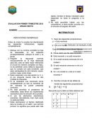 EVALUACION PRIMER TRIMESTRE 2016 - GRADO SEXTO.