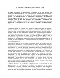 EL DOCENTE COMO INVESTIGADOR EN EL AULA. Página 1