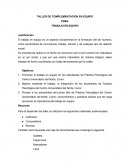 TALLER DE COMPLEMENTACION EN EQUIPO TEMA: TRABAJO EN EQUIPO
