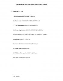 INFORME DE PRÁCTICAS PRE PROFESIONALES II. Página 1