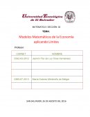 Modelos Matemáticos de la Economía aplicando Límites