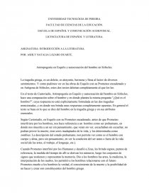 Antropogenia en esquilo y autocreacion en sofocles. Página 1