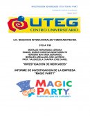 INFORME DE INVESTIGACION DE LA EMPRESA “MAGIC PARTY”
