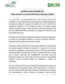 INFORME AVANCE NOVIEMBRE 2015 FONDO DE APOYO A LA EDUCACIÓN PÚBLICA MUNICIPAL (FAEPMU)