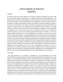 ¿Para donde va Sonora? PARTE I