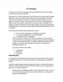 El ensayo es una forma de expresar nuestros pensamientos de manera rápida y concisa sobre un tema en específico..