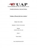 Facultad de Derecho y Ciencias Políticas “Validez y Eficacia Del Acto Jurídico”