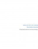 El presente trabajo consiste en el análisis de las principales variables macroeconómicas como son el PIB