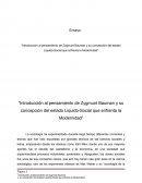 Introducción al pensamiento de Zygmunt Bauman y su concepción del estado Liquido-Social que enfrenta la Modernidad