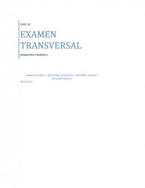 EXAMEN TRANSVERSAL MARKETING TURISTICO. Página 1