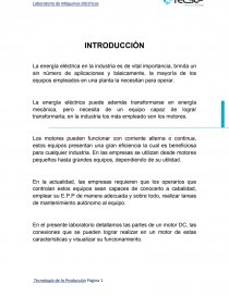 LABORATORIO DE INSTALACIONES Y MÁQUINAS ELÉCTRICAS DC. Página 1