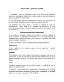 Acciones operacionales. Programas de operación y presupuesto