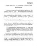 La realidad sobre la noción de Responsabilidad Social Empresarial de las organizaciones.