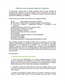 Diferencia entre compuestos organicos e inorganicos.