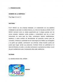 Manual de ventas Play Magic S.A de C.V. Página 1