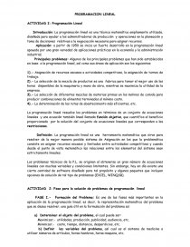 ACTIVIDAD I: Programación Lineal. Página 1