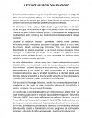 LA ÉTICA DE UN PSICÓLOGO EDUCATIVO