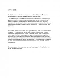 Investigacion de Globalizacion y su impácto en la economia mexicana. Página 1