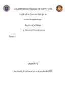 Manual de procedimientos/ gestion de calidad