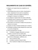 REGLAMENTO DE CLASE DE ESPAÑOL