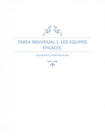 TAREA INDIVIDUAL 1: LOS EQUIPOS EFICACES.. Página 1