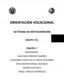 ORIENTACIÓN VOCACIONAL. ACTIVIDAD DE METACOGNICIÓN